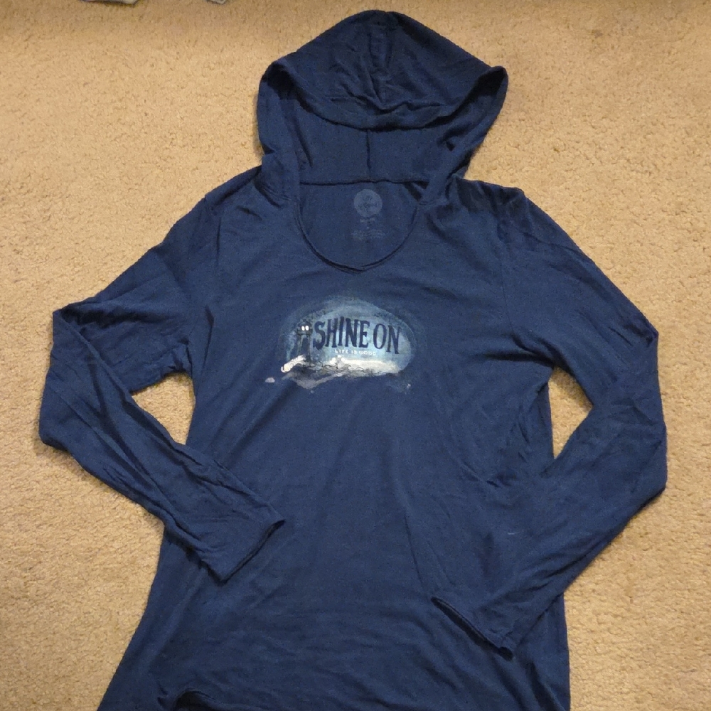 Life Is Good Blue Hoodie - Shine On